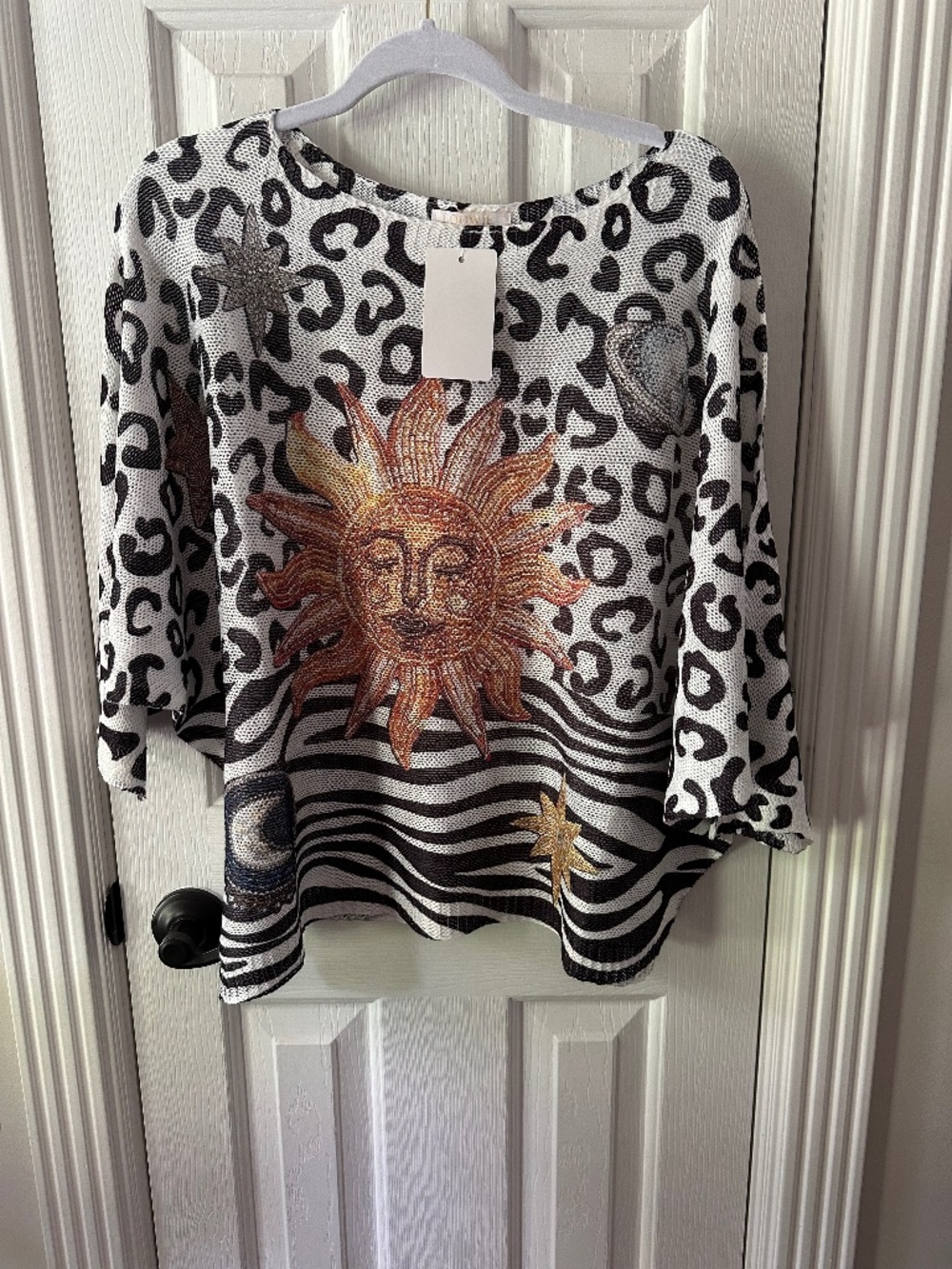 Made in Italy, Loowie, Boutique Animal Print/Sun designTop